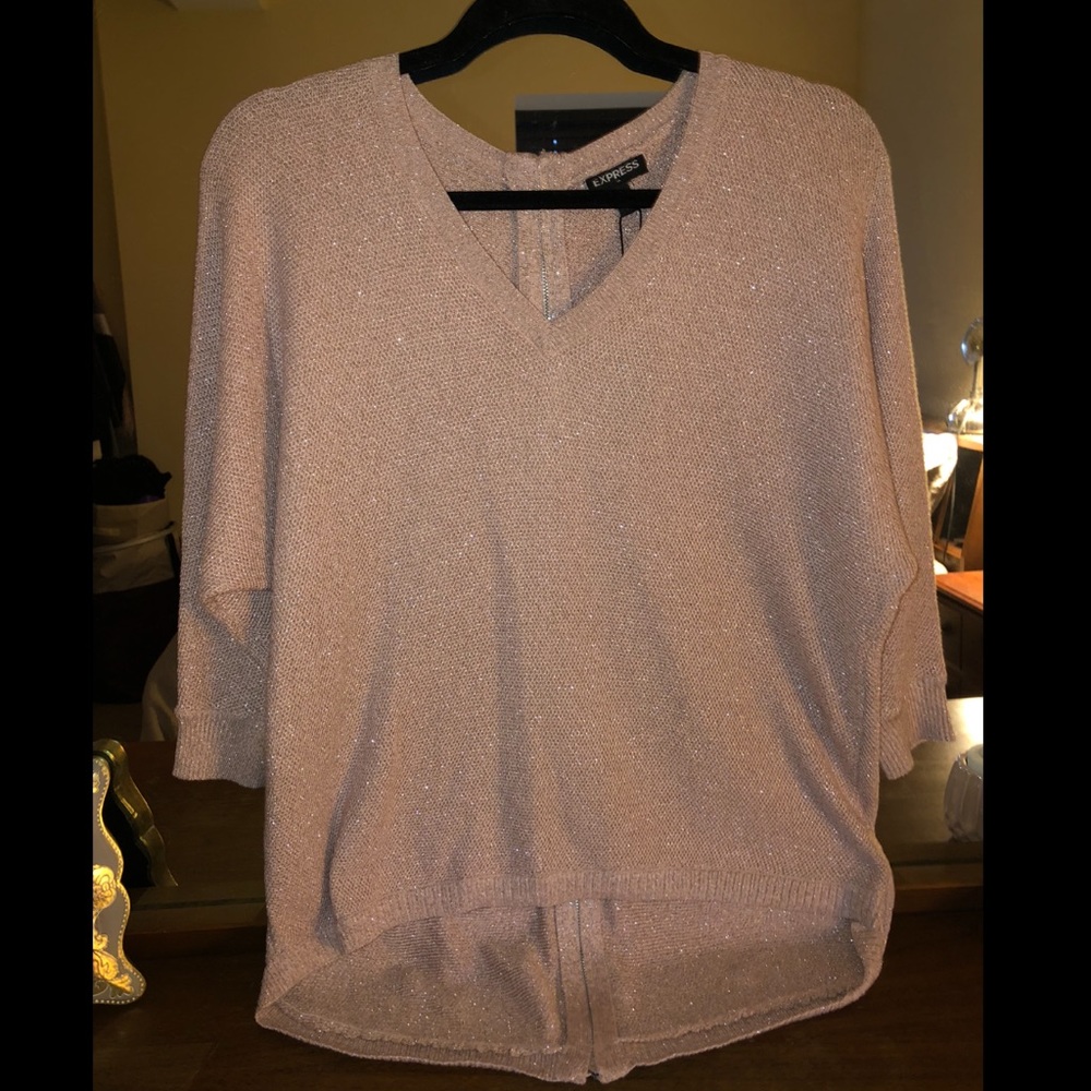 Oversized sparkly sweater with zipper